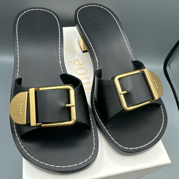 Chloe Shoes - CHLOÉ WOMEN'S REBECCA SLIP ON HIGH HEEL SANDALS, size 8W / 38W